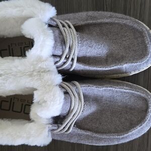 Hey Dude Kids Gray Fur-Lined Shoes